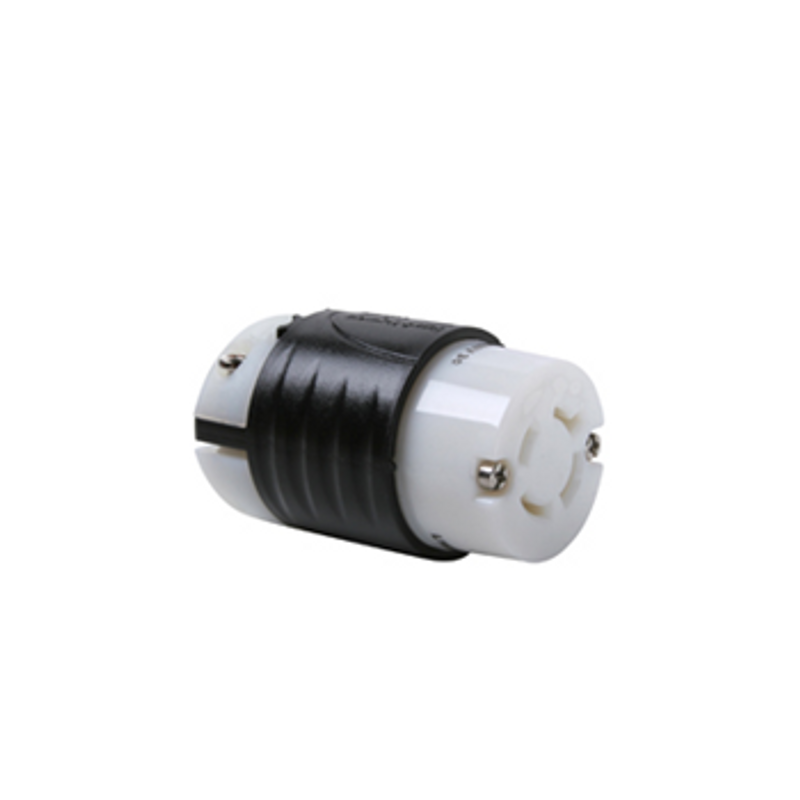 20 Amp NEMA Connector L1620 - Black Back, White Front Body