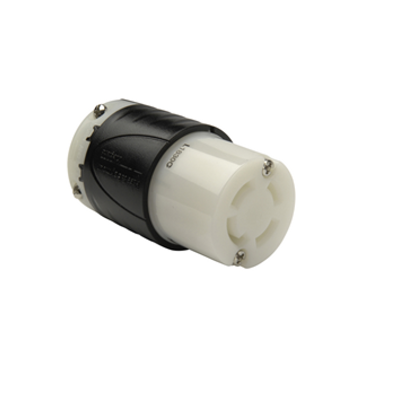 30 Amp NEMA L1830 Connector - Black Back, White Front Body