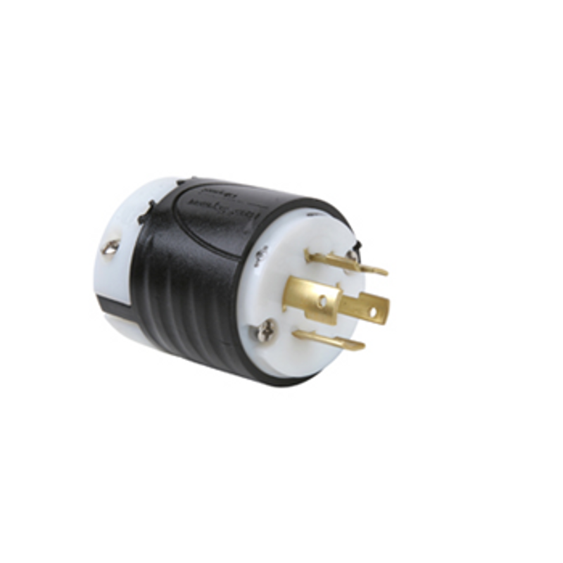 20 Amp NEMA Plug L1620 - Black Back, White Front Body