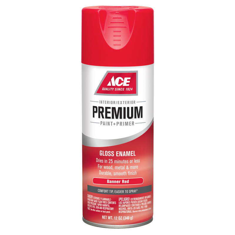 Ace Premium Gloss Banner Red Enamel Spray Paint 12 ounce