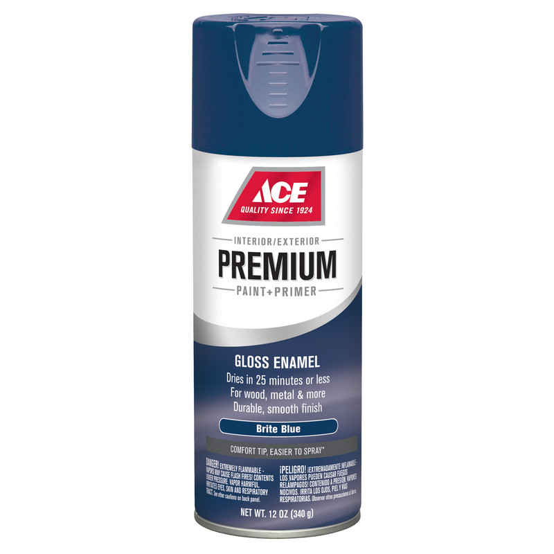 Ace Premium Gloss Brite Blue Enamel Spray Paint 12 ounce