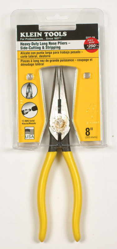 Klein Tools 8 inch Plastic Steel Long Nose Pliers Yellow 1 pack