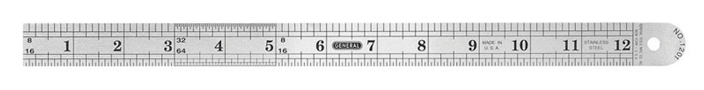 RULER 7/8 X 12 STAINLESS STEEL PRECISION - Miller Industrial