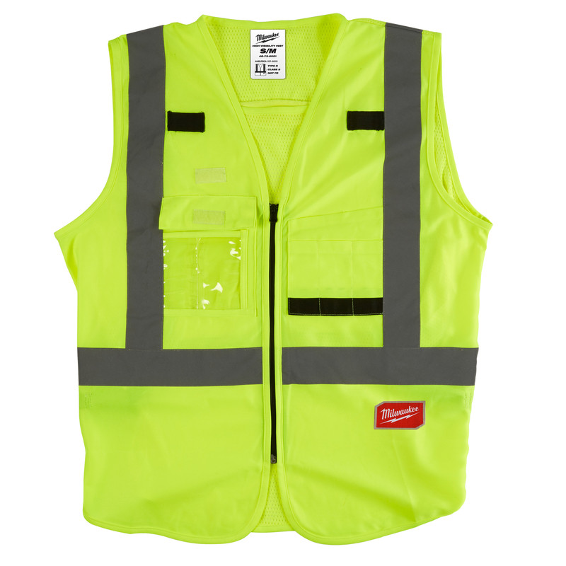 Milwaukee Polyester Safety Vest High Visibility Yellow Small medium