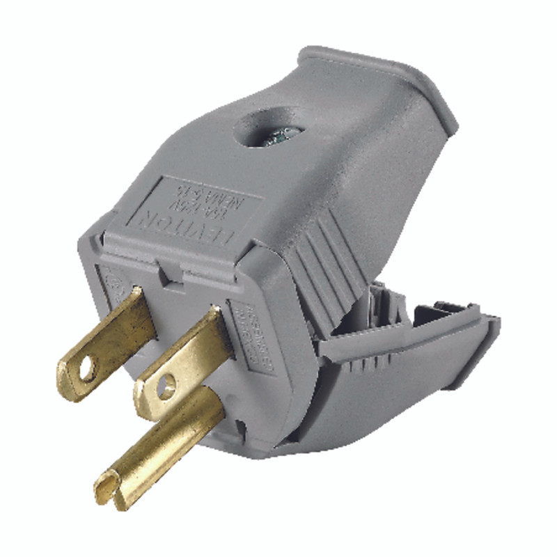 HINGED PLUG 15 AMP GRAY