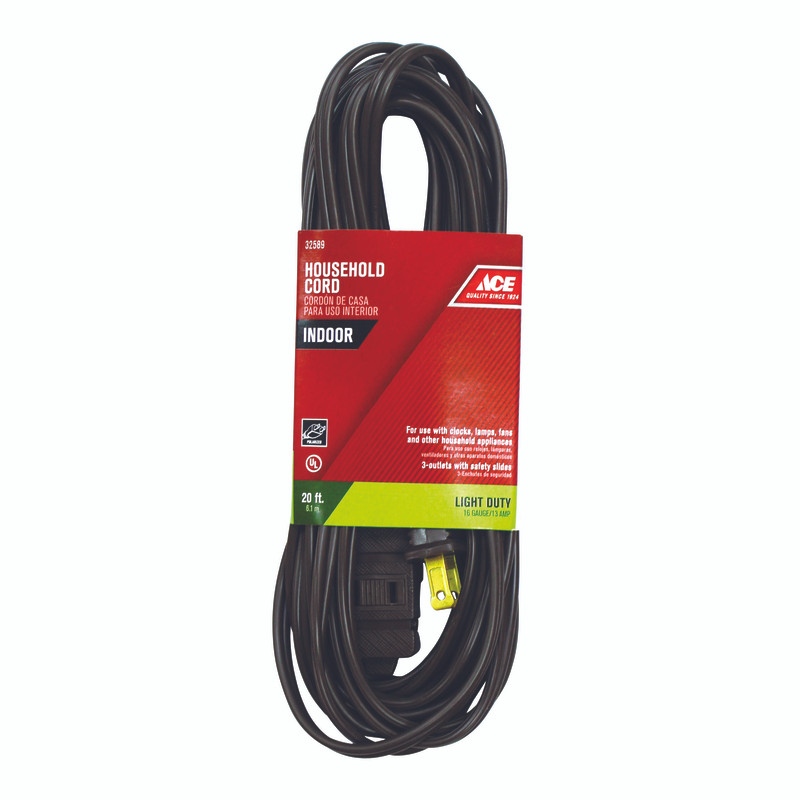 CORD EXTENSION 16/2 SPT 2 BROWN 20 FOOT