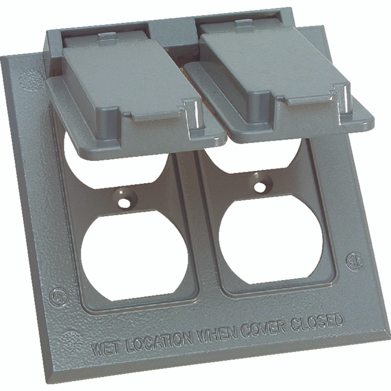 DUPLEX RECEPTACLE COVER 2 GANG