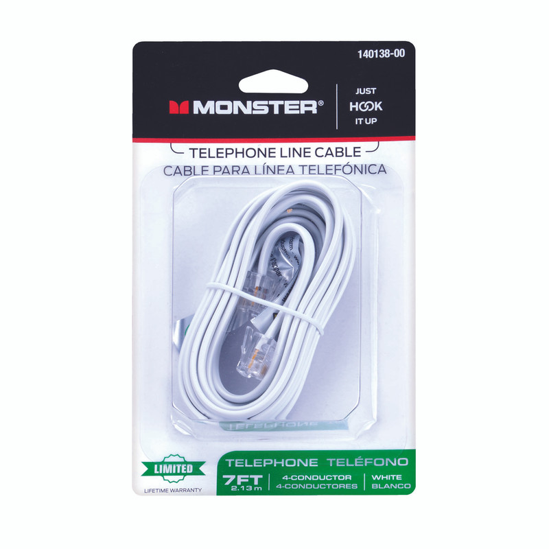 CORD PHONE LINE 7 FOOT WHITE