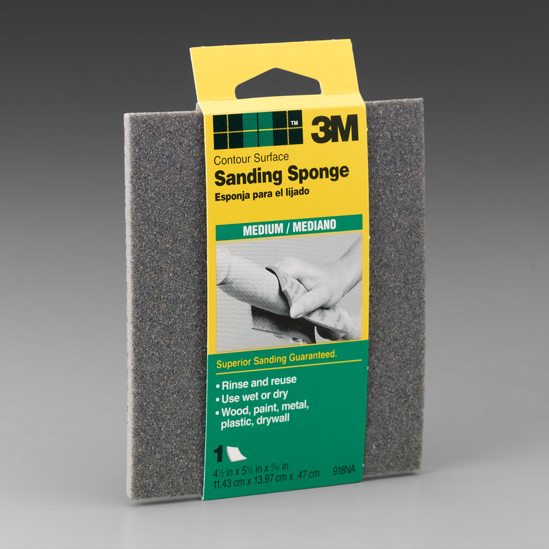 3M 5-1/2 in. L x 4-1/2 in. W x 3/16 in. Medium Contour Sanding Sponge