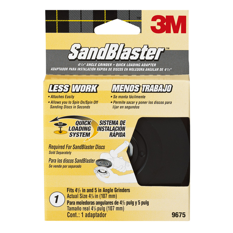 3M SandBlaster 4.5 in. Ceramic Blend Bolt-On Sanding Disc Adapter 1 pk