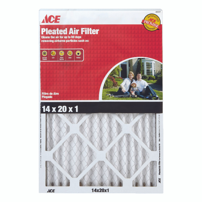 Ace 14 in. W x 20 in. H x 1 in. D Pleated Pleated Air Filter