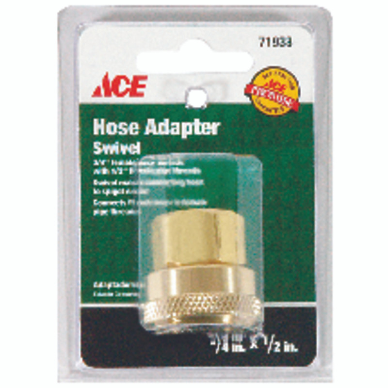 Ace 3/4 in. FHT x 1/2 in. Female Brass Threaded Female Hose Adapter