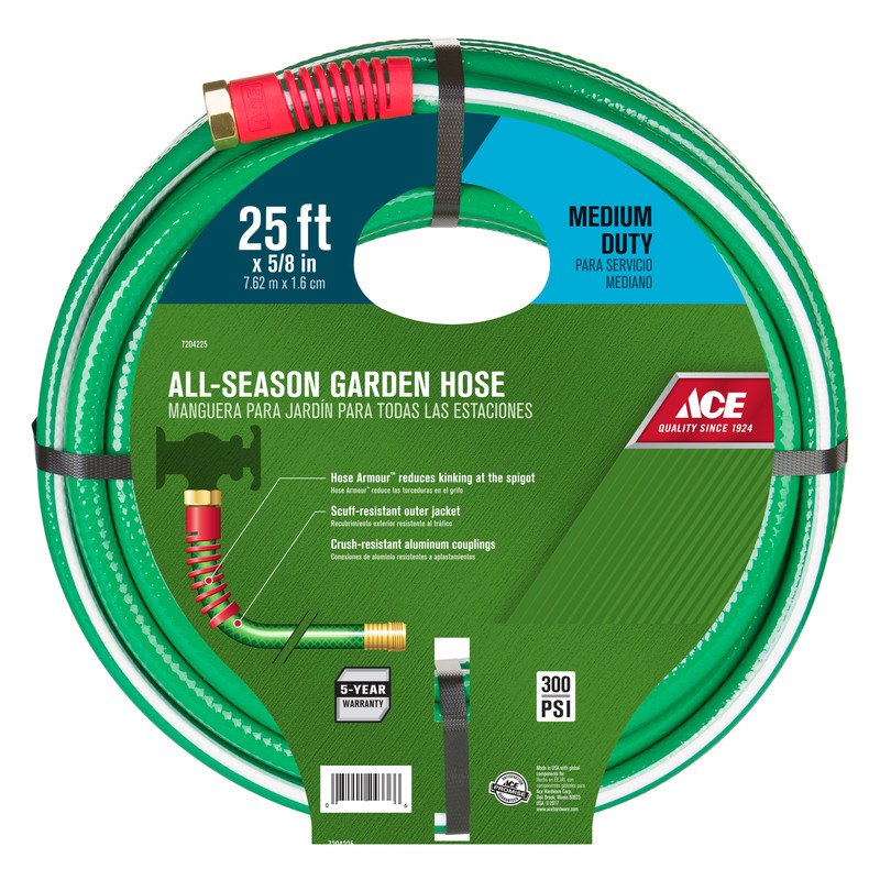 Ace 5/8 in. Dia. x 25 ft. L Medium-Duty Green Hose