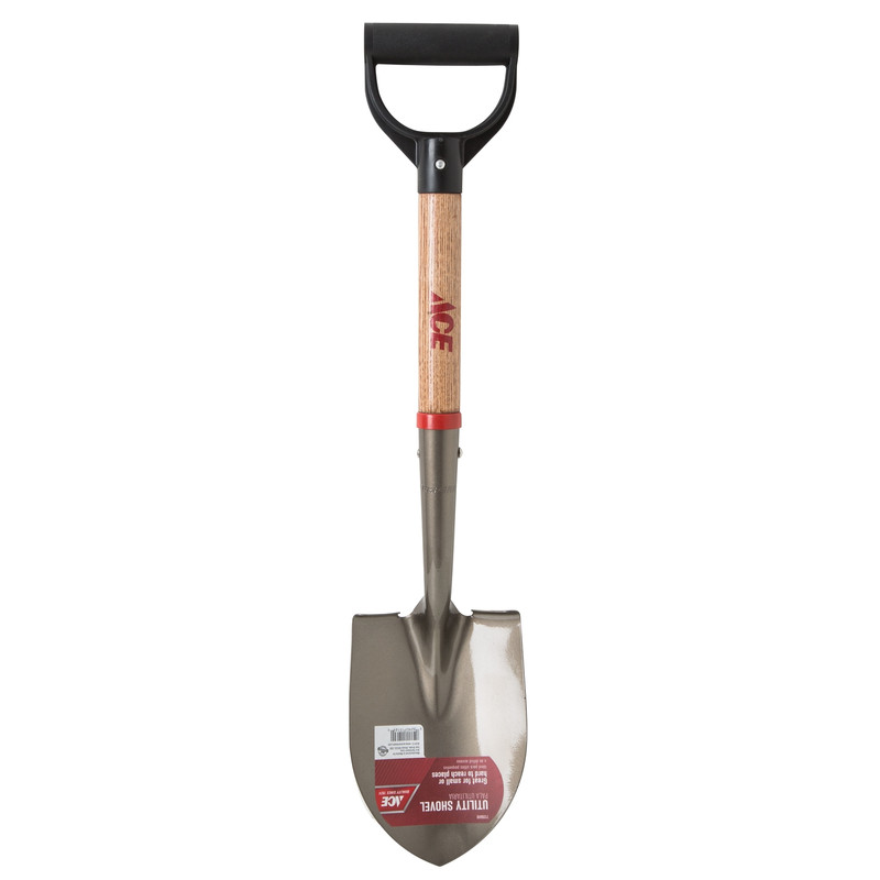 Ace Little Pal Steel 8-1/4 in. W x 27 in. L Mini Round Point Shovel Wood Handle