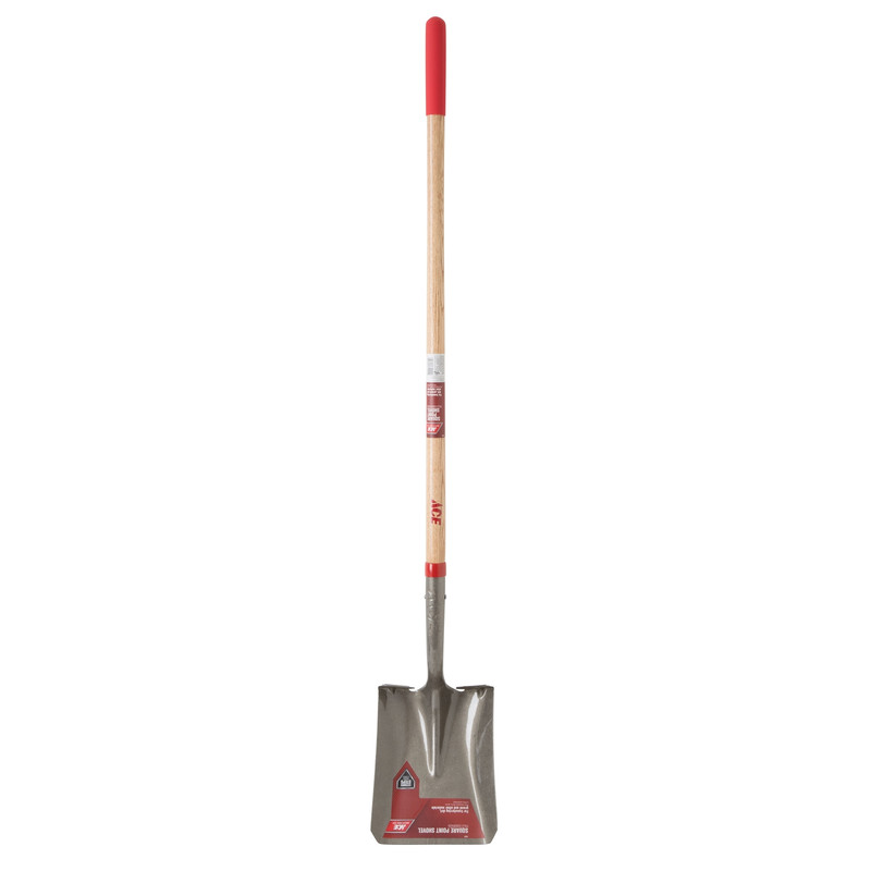 Ace Steel 9 in. W x 57.75 in. L Square Point Shovel Wood