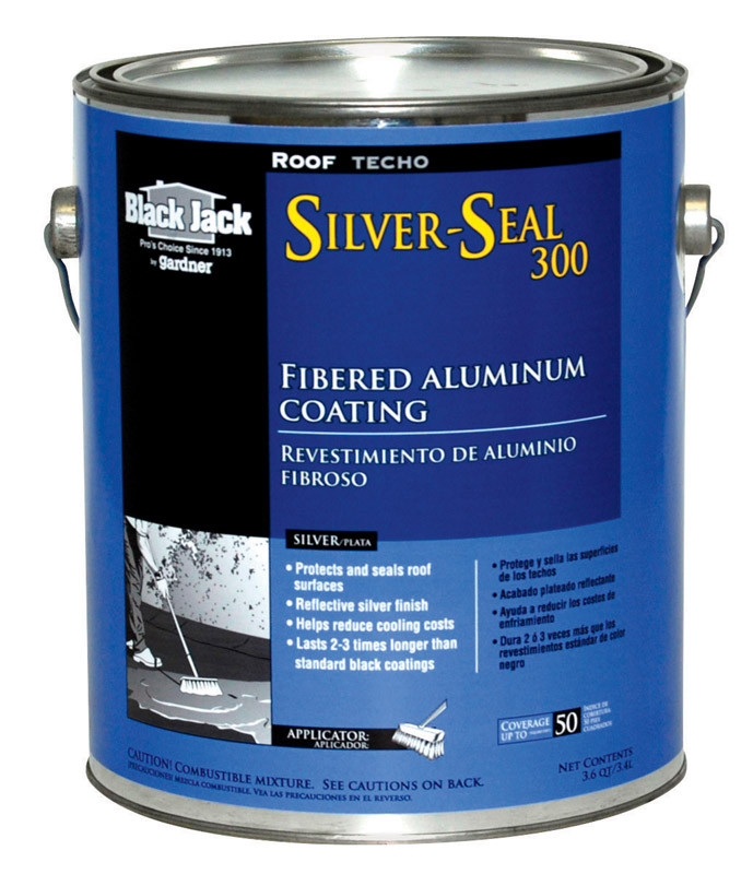 Black Jack Silver Seal 300 Gloss Silver Fibered Aluminum Roof Coating 1 gal.