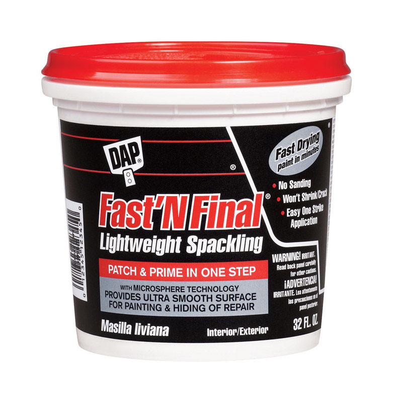 DAP Fast 'N Final Ready to Use White Lightweight Spackling Compound 32 oz.