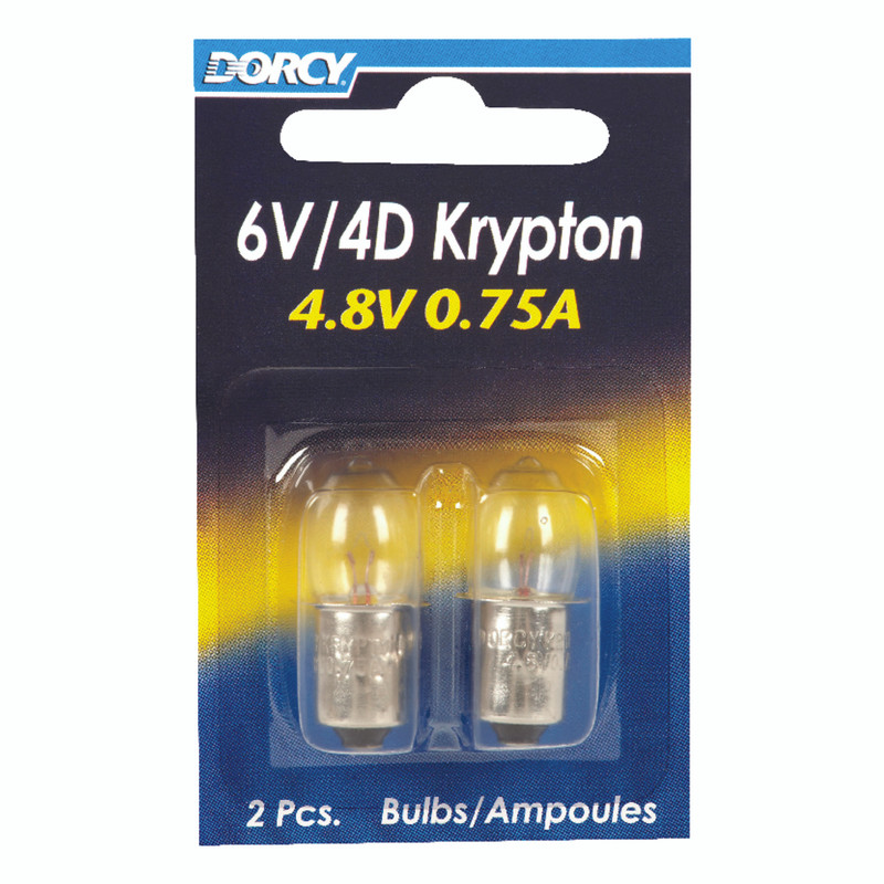 Dorcy 6V/4D Krypton Flashlight Bulb 2.2 volt Bayonet Base