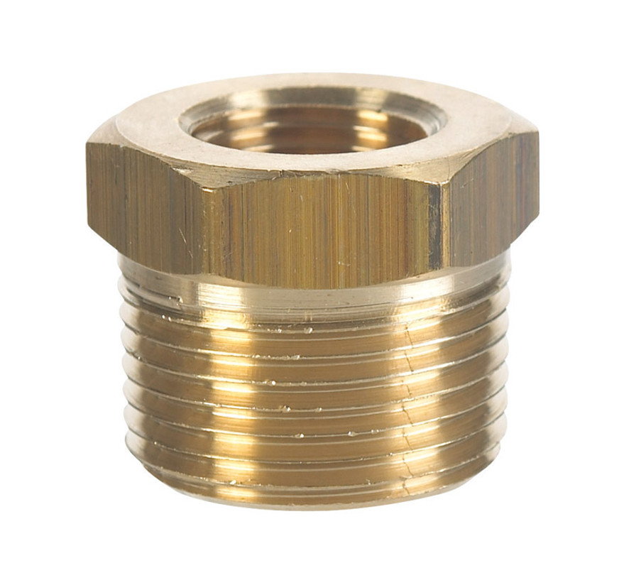 JMF 1/2 in. MPT x 3/8 in. Dia. FPT Brass Hex Bushing