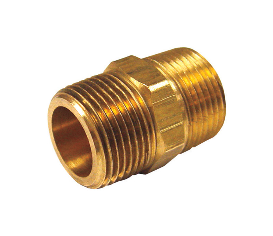 JMF 3/4 in. MPT x 3/4 in. Dia. MPT Brass Reducing Hex Nipple