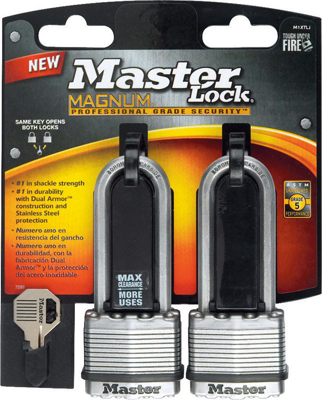 Master Lock 1-9/16 in. H x 11/16 in. W x 1-3/4 in. L Laminated Steel Dual Ball Bearing Locking Pa
