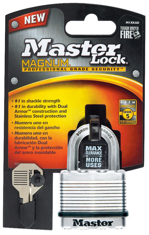 Master Lock 1-9/16 in. H x 1-3/4 in. W x 1-3/4 in. L Steel Dual Ball Bearing Locking Padlock 1 p