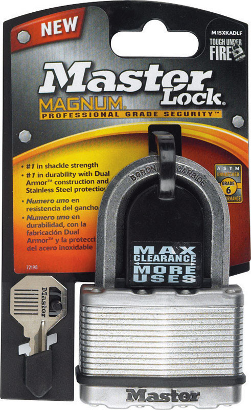 Master Lock 2 in. H x 1-1/4 in. W x 2-1/2 in. L Steel Dual Ball Bearing Locking Padlock 1 pk Key