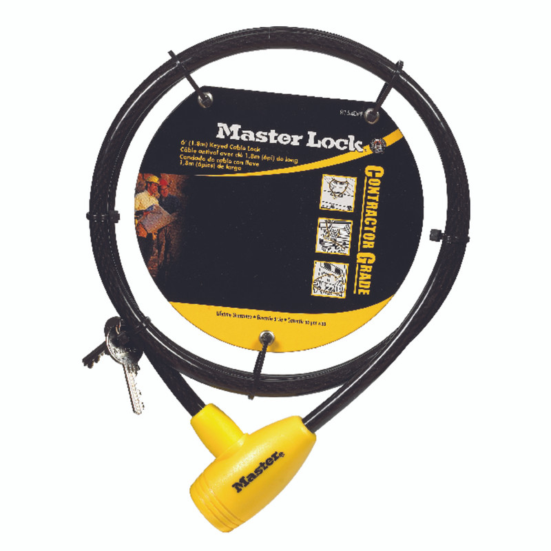 Master Lock 3/8 in. W x 6 ft. L Vinyl Covered Steel Pin Tumbler Locking Cable 1 pk