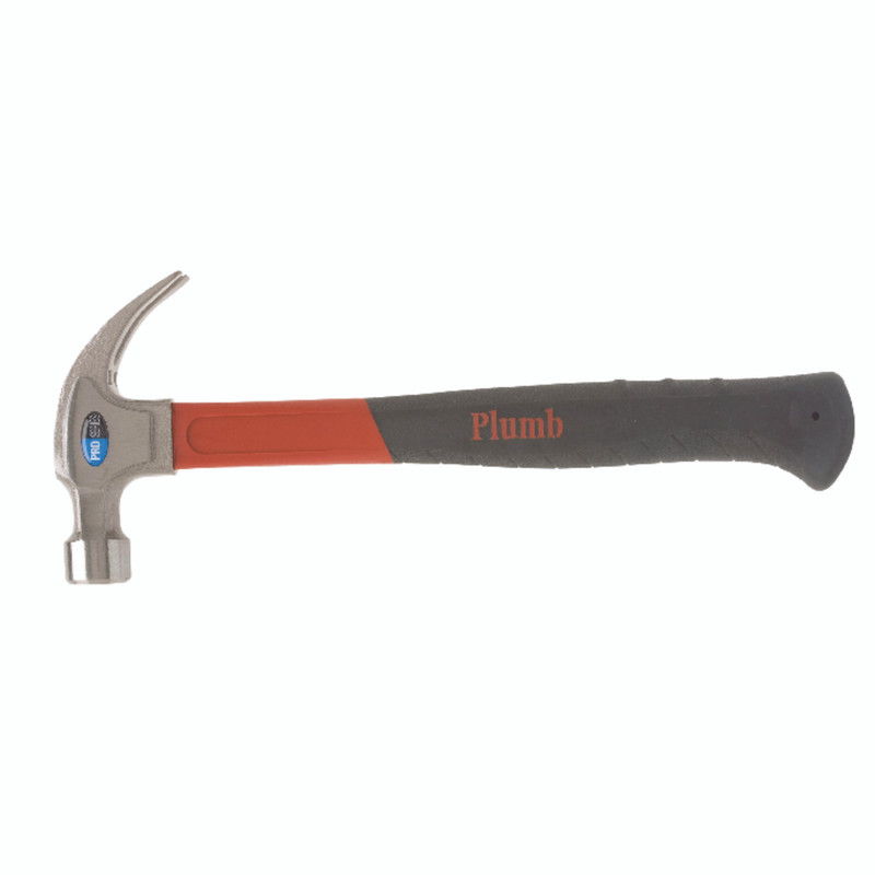 Plumb Pro Series 16 oz. Smooth Face Curved Claw Hammer Fiberglass Handle