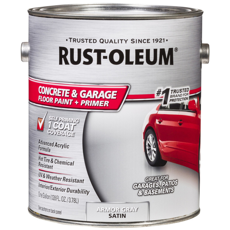 Rust-Oleum Satin Armor Gray Acrylic Concrete & Garage Floor Paint 1 gal.