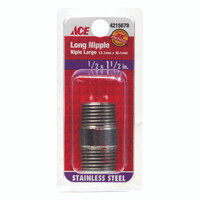 Smith-Cooper 1/2 in. MPT x 1-1/2 in. L Stainless Steel Nipple