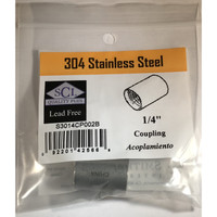 Smith-Cooper 1/4 in. FPT x 1/4 in. Dia. FPT Stainless Steel Coupling