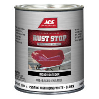 Ace Rust Stop Indoor and Outdoor Gloss White Rust Prevention Paint 1 qt.