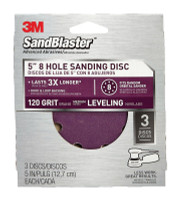 3M SandBlaster 5 in. Ceramic Blend Hook and Loop Sanding Disc 120 Grit Medium 3 pk