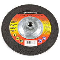 Grinding Wheel, Metal, Type 27, 7" x 1/4" x 5/8"-11