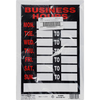 Business Hours Sign Black and Red (8" x 12")