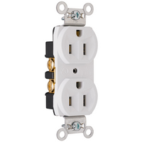 Construction Spec Grade Receptacles, Back & Side Wire, 15A, 125V, White