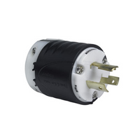 20 Amp NEMA Plug L1020 - Black Back, White Front Body