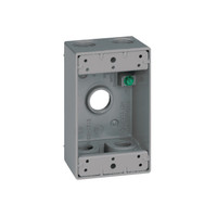 OUTLET BOX 1G 5H 1/2 GRAY