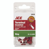 TERMINAL RING 22-16 AWG 8-10 STUD 10 PACK