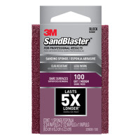 3M SandBlaster 3-3/4 in. L x 2-1/2 in. W x 1 in. 100 Grit Medium Flat Surface Sanding Sponge