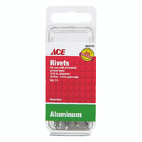 Ace 3/16 in. Dia. x 1/4 in. Aluminum Rivets Silver 15 pk