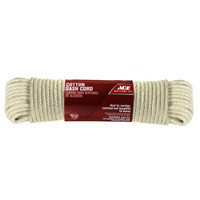 Ace 3/8 in. Dia. x 100 ft. L White Solid Braided Cotton Cord