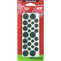 Ace Felt Self Adhesive Pad Green Round 46 pk