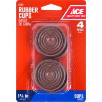 Ace Rubber Caster Cup Brown Round 1-3/4 in. W 4 pk