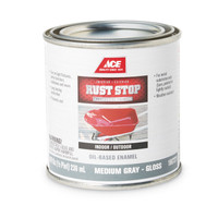 Ace Rust Stop Indoor and Outdoor Gloss Medium Gray Rust Prevention Paint 1/2 pt.
