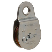 Campbell Chain 2 in. Dia. Zinc Plated Steel Fixed Eye Single Sheave Rigid Eye Pulley
