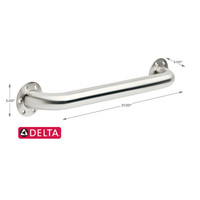 Delta 18 in. L ADA Compliant Stainless Steel Grab Bar