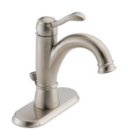 Delta Porter Brushed Nickel Single Handle Lavatory Pop-Up Faucet 4 in.