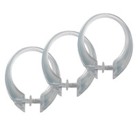 Excell Deluxe Button-Up Clear Plastic Deluxe Button-Up Shower Curtain Rings 12 pk